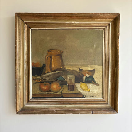 Rustic Still Life Oil Painting "Earthen Pitcher" Traditional Artwork Holland Art Shop
