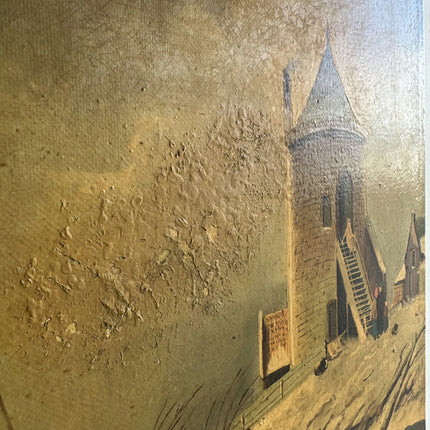 Vintage Scenery Oil Painting "Stone Tower" Detailed Art Holland Art Shop