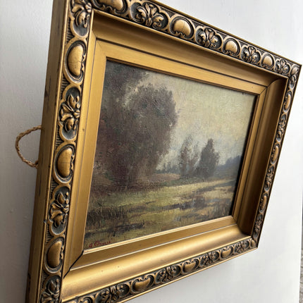 Authentic Landscape Oil Painting "Gilded Frame" Vintage Art Holland Art Shop