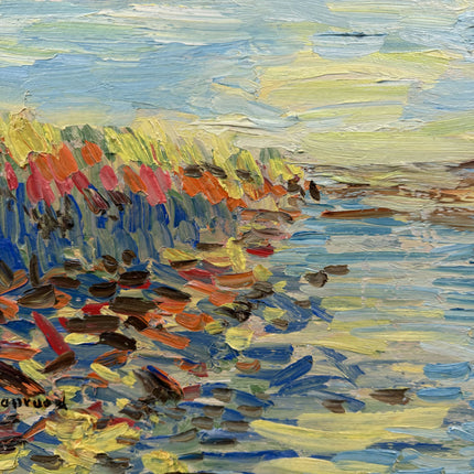 Detailed Abstract  Oil Painting "Color Waves" Authentic Dutch Artwork Holland Art Shop