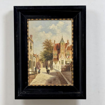 Refined Cityscape Oil Painting "Village Street" Detailed Artwork Holland Art Shop