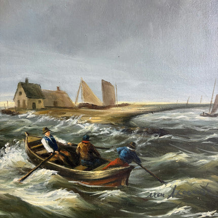Elegant Seascape Oil Painting "Sailing Boat" Detailed Large Art Holland Art Shop