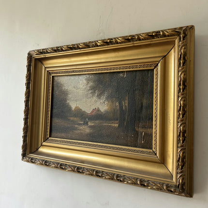 Handcrafted Landscape Oil Painting "Ornate Frame" Timeless Small Artwork Holland Art Shop