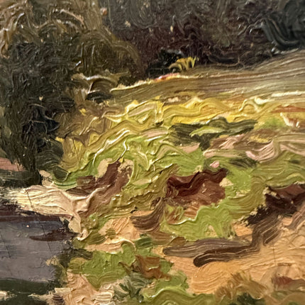 Handcrafted Landscape Oil Painting "River Bend" Vintage Art Holland Art Shop