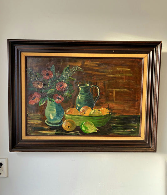 Traditional Still Life Oil Painting "Vase Of Flowers" Striking Large Artwork