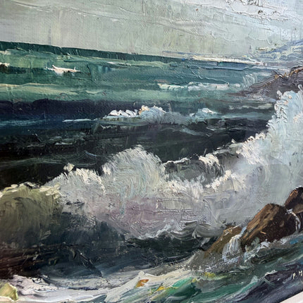 Refined Seascape Oil Painting "Ocean Painting" Detailed Small Artwork Holland Art Shop