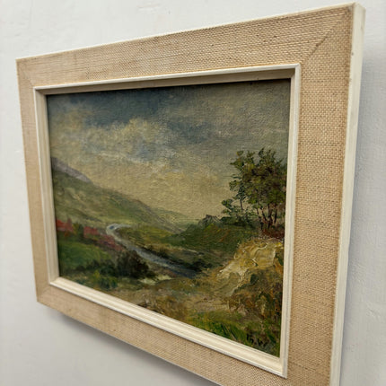 Elegant Landscape Oil Painting "Winding River" Authentic Small Art Holland Art Shop