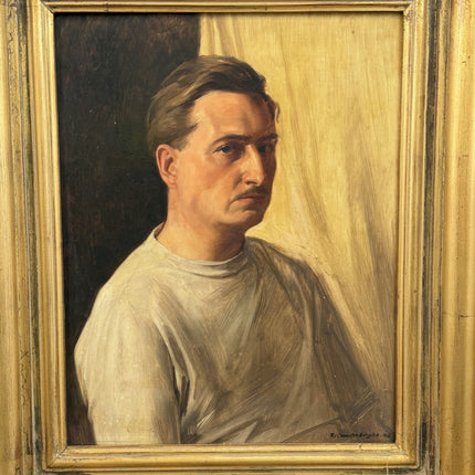Traditional Portrait Oil Painting "Seated Man" Detailed Belgian Artwork Holland Art Shop