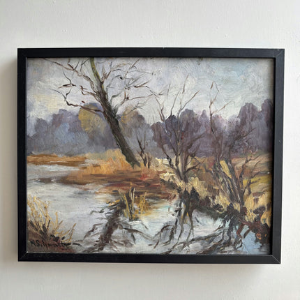 Classic Landscape Oil Painting "Leafless Tree" Original Artwork Holland Art Shop