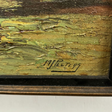 Refined Landscape Oil Painting "Birch Trees" Vintage Small Artwork Holland Art Shop