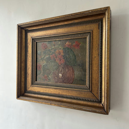 Classic Flowery Still Life Oil Painting "Flower Vase" Elegant Small Artwork Holland Art Shop