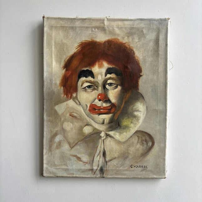Authentic Portrait Oil Painting "Sad Clown" Expressive Artwork Holland Art Shop