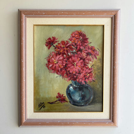 Refined Floral Still Life Oil Painting "Blue Vase" Handcrafted Artwork Holland Art Shop