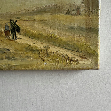 Authentic Winter Landscape Oil Painting "Snowy Cottage" Classic Small Artwork Holland Art Shop