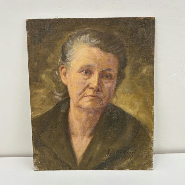 Timeless Portrait Oil Painting "Metal Panel" Elegant Small Art Holland Art Shop