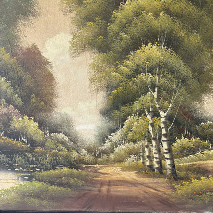 Rustic Landscape Oil Painting "Birch Trees" Handcrafted Large Art Holland Art Shop