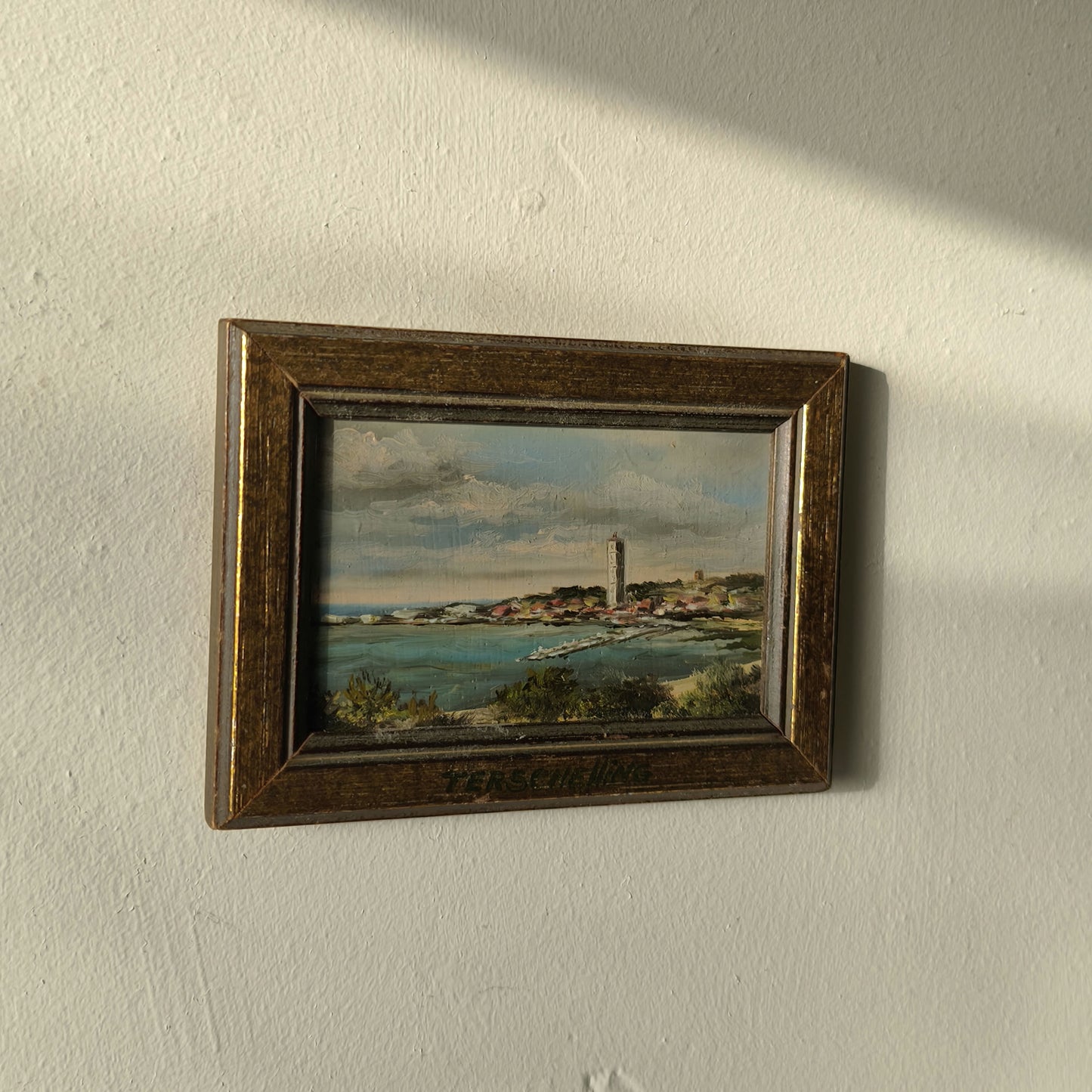 Oil Painting of Terschelling Dutch Miniature Hand Made Vintage Item