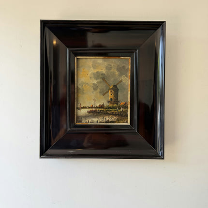 Classic Landscape Oil Painting "Windmill Painting" Rustic Artwork Holland Art Shop