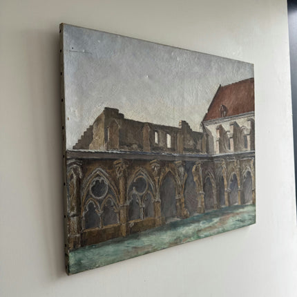 Classic Cityscape Oil Painting "Gothic Facade" Handcrafted Artwork Holland Art Shop