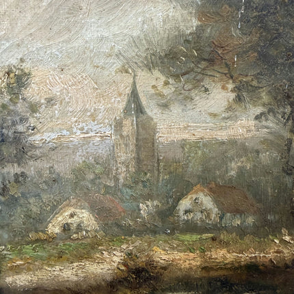 Vintage Landscape Oil Painting "Thatched Cottage" Timeless Artwork Holland Art Shop
