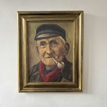 Refined Portrait Oil Painting "Smoking Man" Detailed Small Art Holland Art Shop