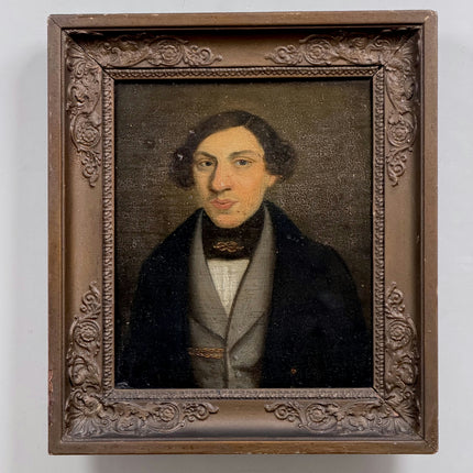 1850 Antique Portrait Oil Painting "Gentleman Portrait" 365 Art Holland Art Shop