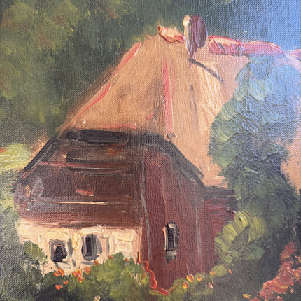 Refined Landscape Oil Painting "Thatched Roof" Original Art Holland Art Shop