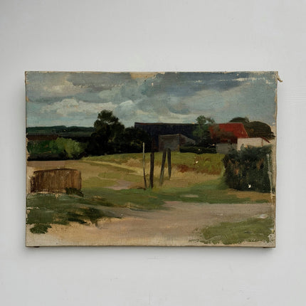 Handcrafted Farm Oil Painting "Rural Barn" Original Artwork Holland Art Shop