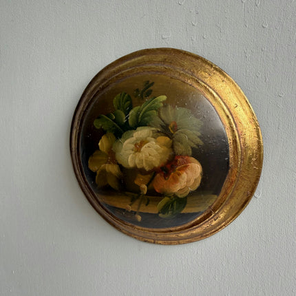 Vintage Floral Still Life Oil Painting "Yellow Rose" Rustic Small Artwork Holland Art Shop