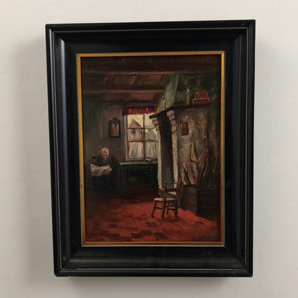 Original Interior Oil Painting "Old Man" Timeless Artwork Holland Art Shop