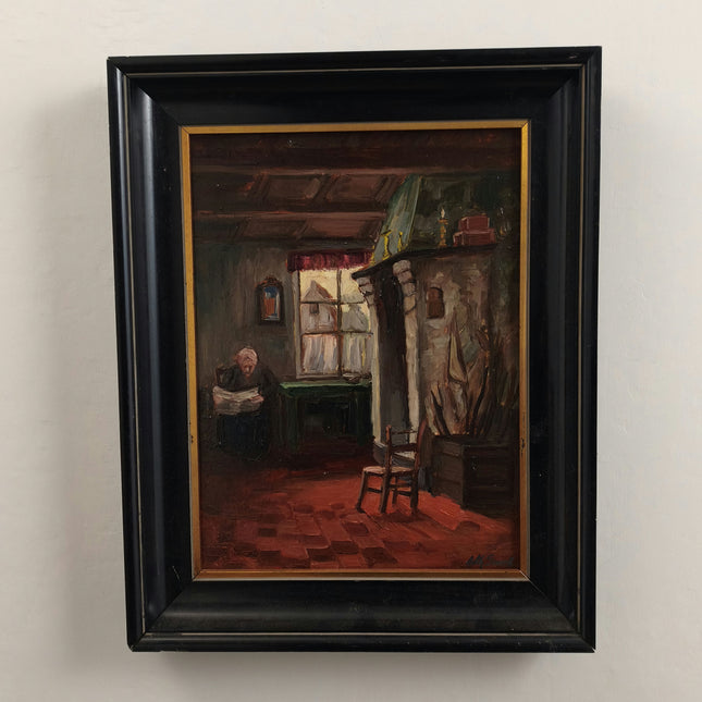 Original Interior Oil Painting "Old Man" Timeless Artwork Holland Art Shop