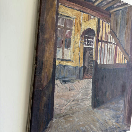 Traditional Cityscape Oil Painting "Wooden Staircase" Expressive Art Holland Art Shop