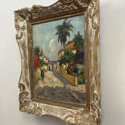 Classic Cityscape Oil Painting "Coastal Path" Vintage Artwork Holland Art Shop