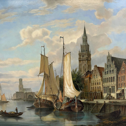 Elegant Scenery Oil Painting "Sailing Ships" Rustic Art Holland Art Shop