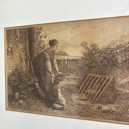 Handcrafted Figurative Etching "Ornate Frame" Expressive Small Artwork Holland Art Shop