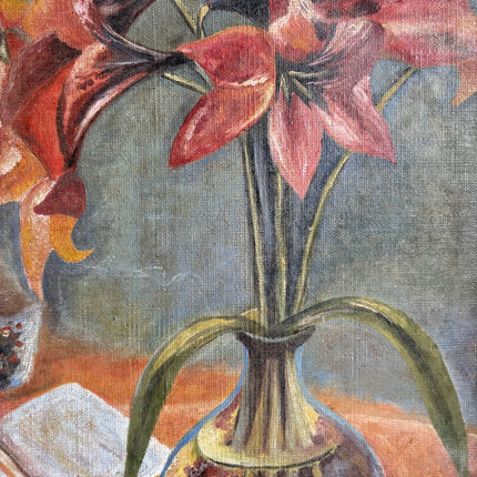 Handcrafted Floral Still Life Oil Painting "Flower Vase" Rustic Art Holland Art Shop