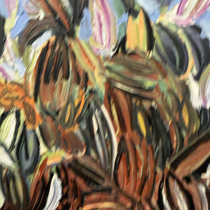Vintage Floral Still Life Oil Painting "Twisted Tree" Handcrafted Artwork Holland Art Shop