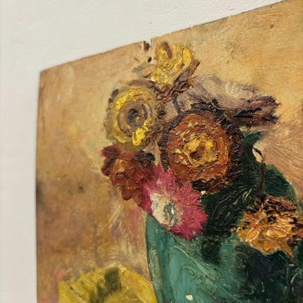 Expressive Still Life Oil Painting "Green Vase" Timeless Small Artwork Holland Art Shop