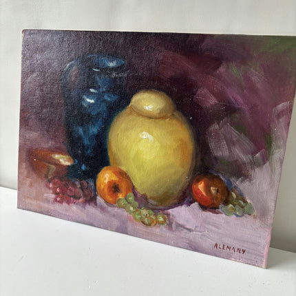 Timeless Still Life Oil Painting "Yellow Pitcher" Refined Small Artwork Holland Art Shop