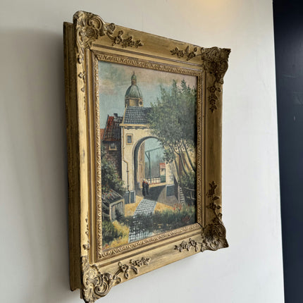 Elegant Cityscape Oil Painting "Arched Gateway" Handcrafted Artwork Holland Art Shop