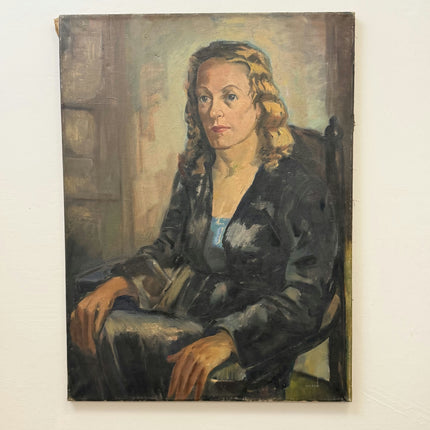 Timeless Portrait Oil Painting "Seated Woman" Authentic Large Art Holland Art Shop