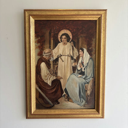 19th Century Antique Portrait Oil Painting "Holy Family" Art Holland Art Shop