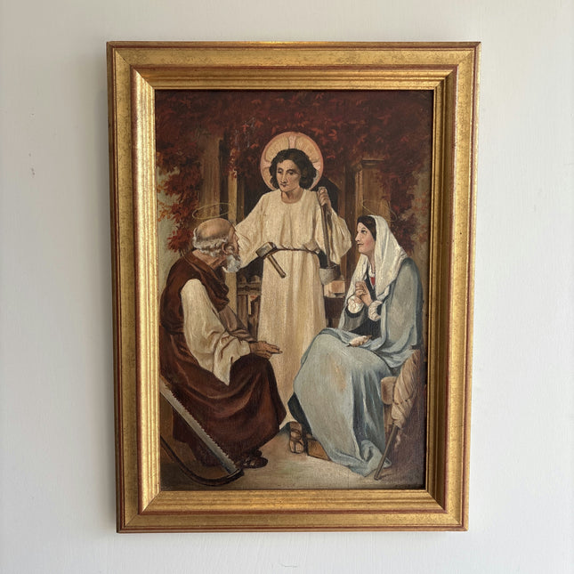 19th Century Antique Portrait Oil Painting "Holy Family" Art Holland Art Shop