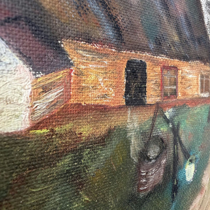 Vintage Farm Oil Painting "Rural Cottage" Timeless Small Artwork Holland Art Shop