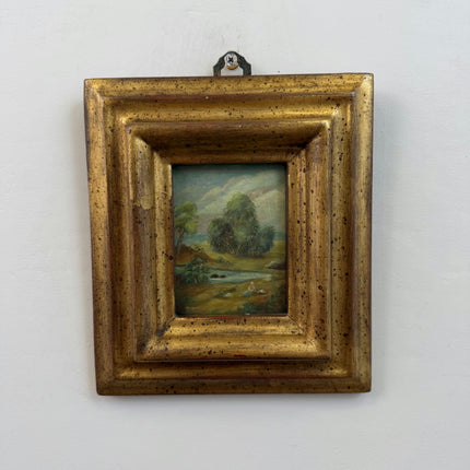 Expressive Landscape Oil Painting "Gilded Frame" Refined Small Artwork Holland Art Shop