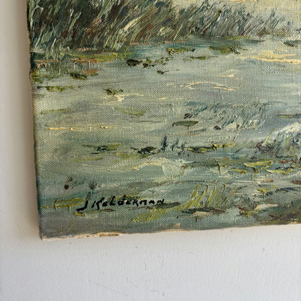 Vintage Harbor Scene Oil Painting "Sailboats Cluster" Timeless Artwork Holland Art Shop