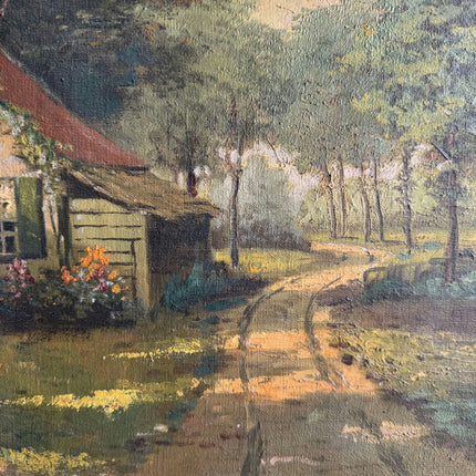 Authentic Landscape Oil Painting "Thatched Cottage" Elegant Art Holland Art Shop