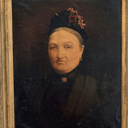 19th Century Antique Portrait Oil Painting "Elderly Woman" Artwork Holland Art Shop