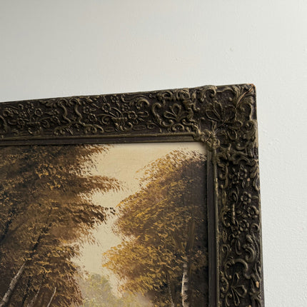Figurative Oil Painting Landscape "Rustic Bridge" Traditional Large Art