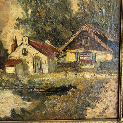 Refined Landscape Oil Painting "Rowboat Alone" Vintage Dutch  Artwork Holland Art Shop